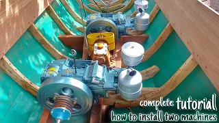 an easy way to install two engines on a wooden boat