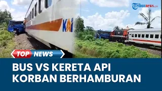 Bus Vs Kereta Api Tabrakan di Perlintasan Martapura, Sejumlah Korban Berhamburan Terkapar