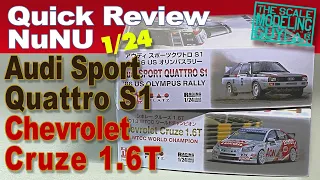Double open box review NuNu 1/24 new kits: Audi Sport Quattro S1 & Chevrolet Cruze 1.6T WTCC