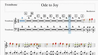 (online project)Ode to joy Trombone