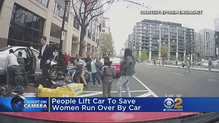 People Lift Car To Save Women Who Was Run Over