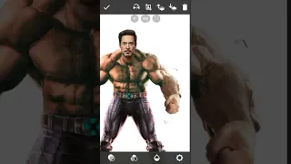 Hulk + Tony stark + Hulk buster + weapon || fusion art || #shorts #youtubeshorts