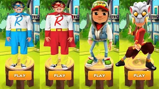 Tag with Ryan vs Subway Surfers Lunar New Year Update - Lunar Tiger All New Characters Unlocked