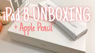 iPad 8 UNBOXING + Apple Pencil 1st generation | calming ASMR | SETUP | (no talking)