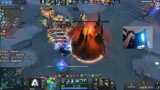Gorgc's reaction on Miracle 1 hp throne defend with ARC WARDEN
