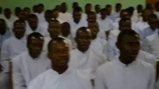 Seminarians at St Augustine Seminary in Jos, Nigeria, singing a hymn