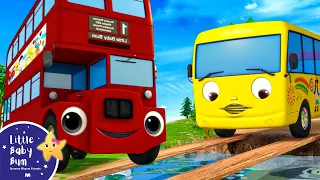 10 Little Buses cross a bridge  | | 🚌Wheels on the BUS Songs! 🚌 Nursery Rhymes for Kids