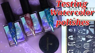 Testing Watercolor Polishes And Metallic Drawing Gel | BornPretty | ABSOLUTE NAILS