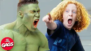 Hulk Defends Bullied Kids | Just For Laughs Gags