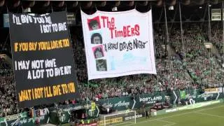 Timbers Army tifo display vs. Seattle Sounders