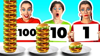 100 تحدي طبقات الطعام