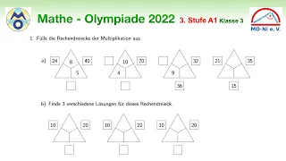 Mathematik-Olympiade | 3. Stufe (Landesrunde) | Klasse 3 | Aufgabe 1 | Rechendreiecke Multiplikation