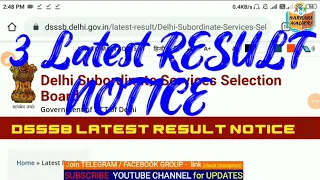 DSSSB Latest Result Notice #DSSSB_RESULT