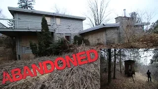 Abandoned Mansion with Abandoned Train in backyard