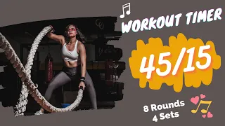 Workout timer 45 sec Round/15 sec Rest (With Music) | Timer EP.03