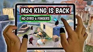 M24 KING IS BACK🔥 NON GYRO 6 FINGERS CLAW IPAD PRO 12.9 HANDCAM GAMEPLAY 90 fps | PUBG MOBILE