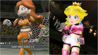 Mario Strikers Charged - Daisy vs Peach - Wii Gameplay (4K60fps)