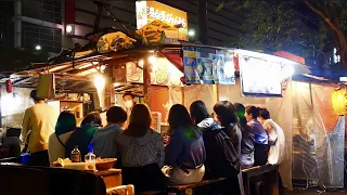 平日でも女性客と常連さんで席はパンパン！博多天神のラーメン屋台Japanese street food  old style ramen stall