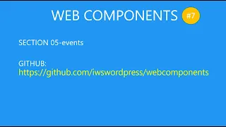 WEB COMPONENTS 05-events Part 1