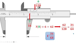 Vernier con resolución de 1/128"