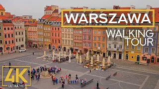 Exploring the Streets of Warsaw - 4K City Walking Tour in the Capital of Poland with City Sounds