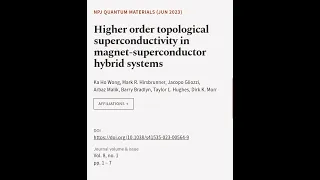 Higher order topological superconductivity in magnet-superconductor hybrid systems | RTCL.TV