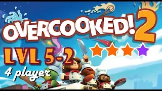 Overcooked 2 Level 5-2 4 stars 4 Player Co-op (Completed)
