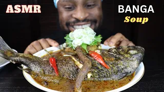 Mukbang Asmr Tilapia Fish,Oxtail Palmnut Nigeria Delta Soup &Pounded Yam/African Mukbang