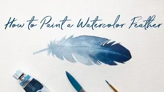 How to Paint a Watercolor Feather for Beginners  |  Easy Watercolor Feathers