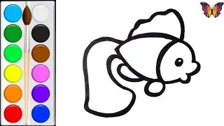 Как нарисовать РЫБКУ / мультик раскраска РЫБКА  для детей / Раскраски малышам