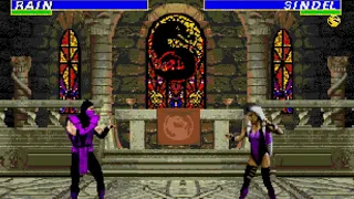 RAIN vs SINDEL - ULTIMATE MORTAL KOMBAT 3 - SEGA GENESIS - SEGA MEGA DRIVE