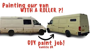 Roller Painting Our VAN!? | DIY PAINT JOB | Budget Camper Van Conversion