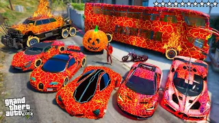 GTA 5 - Stealing LAVA SUPER CARS with Franklin! #17 (Real Life Cars )