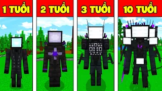 JAYGRAY THÍ NGHIỆM TẠO RA GIA ĐÌNH TITAN TV MAN 1 TUỔI ĐẾN 100 TUỔI TRONG MINECRAFT*SKIBIDI TOILET