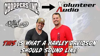 This is what a Harley Davidson should Sound Like!  Huge Upgrade! Billy Lane visits Volunteer Audio!