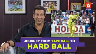 How did #WasimAkram switch from tapeball cricket to hardball cricket?