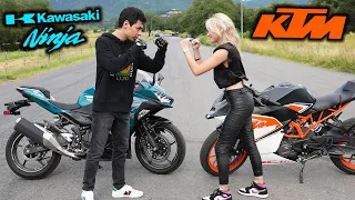 ¡ME ENFRENTO 1VS1 contra MI AMIGA en CARRERA DE MOTOS! KAWASAKI VS KTM ¿le gano? *increíble*