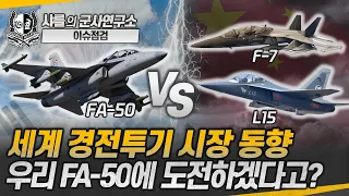 [이슈점검] 세계 경전투기 시장 동향! 우리 FA-50에 도전하겠다고?#FA50#T50#T7#F7#L15#보잉#록히드마틴#샤를세환#이세환