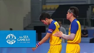 Sepak Takraw Team Mens Doubles MYA vs THA (2nd Regu/Match) | 28th Sea Games Singapore 2015
