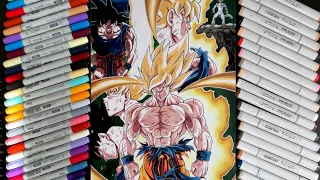 Drawing Tribute to Goku's First Ever Super Saiyan Transformation!