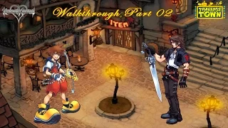 Kingdom Hearts -HD 1.5 ReMIX- KH Re:CoM - Walkthrough - Part 2 - Traverse Town - Training with Leon