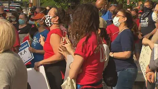 With Layoffs Mounting, Brookline Educators Protest Sweeping Public Education Cuts