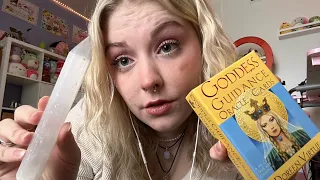 ASMR Relaxing Oracle Card Reading with Crystals ✨🔮📿 Shuffling, Tapping, Soft Whispering 😴💗