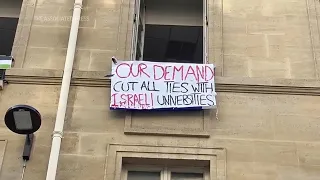 Student protesters at prestigious Sciences Po university stage demonstration in support of Palestini