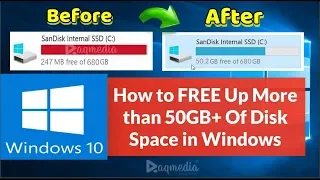 How to FREE Up More than 50GB Of Disk Space in Windows10, 8 or 7