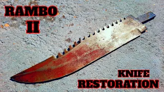 SELF MADE RUSTY RAMBO 2 KNIFE RESTORATION - BEST RESTORATION