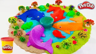 Satisfying Video l DIY Kinetic Sand Rainbow Lipstick beauty, Colorful Fish Cutting ASMR #141