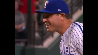 Ian Kinsler Threw Out First Pitch In An Israel Jersey Houston Astros Vs Texas Rangers Highlights