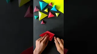 How to make a 3D paper pyramid Wall hanging ||  Wall hanging design || simple paper craft...