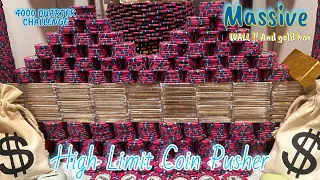 Massive Jackpot win !! inside the high limit coin pusher